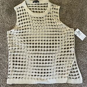 Hers and Mine | Cream Knit Sleeveless Top | size Small